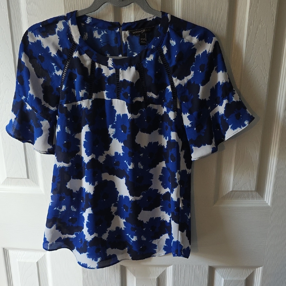 Banana Republic Blue Floral Blouse